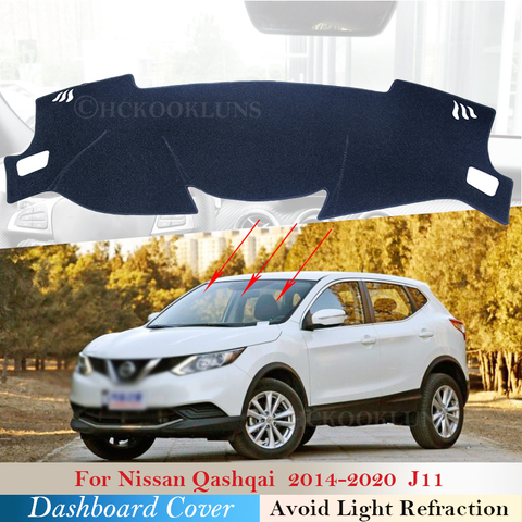 Cubierta protectora para salpicadero de Nissan Qashqai J11, 2014 ~ 2022, accesorios para coche, tablero, parasol, alfombra Anti-UV, 16, 2017, 2022 ► Foto 1/6