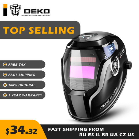 DEKO-Máscara de soldadura automática con energía solar, capucha profesional con oscurecimiento automático, casco de soldadura, lentes de soldador, herramienta profesional y de bricolaje, MIG MMA TIG, DNS-550 ► Foto 1/6