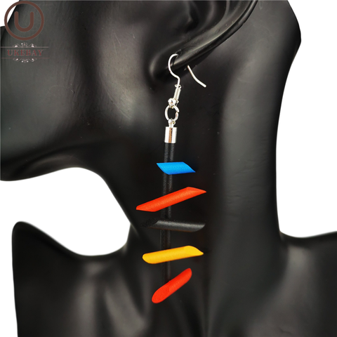 UKEBAY-pendientes de goma hechos a mano nuevos para mujer, aretes de gota góticos Harajuku, aretes largos Multicolor, joyería de silicona ► Foto 1/6