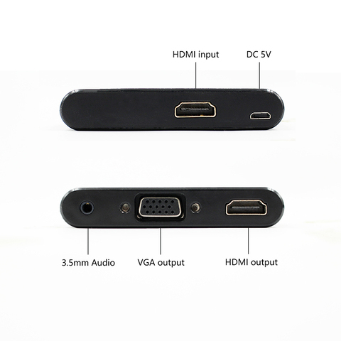 Divisor de HDMI a VGA, convertidor de Audio de 3,5mm, soporta pantalla doble para proyector para PC HDTV, adaptador VGA multipuerto ► Foto 1/6