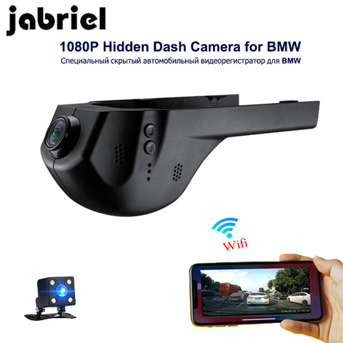 Jabriel 1080P Wifi grabadora de coche oculta dvr cámara de salpicadero cámara de visión trasera para bmw 1,2,3,5,7 Series,X1/X3/X5/X6 E46 E90 F30 E39 E60 F10 ► Foto 1/6