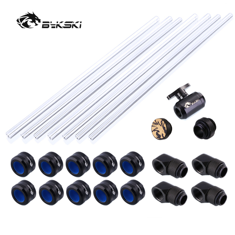 Bykski-Kit de ajuste para tubo rígido OD12mm/14mm/16mm, Combo de ajuste rígido/tubo PETG/accesorio de mano, Conector de compresión/6 colores ► Foto 1/6