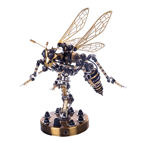 Rompecabezas de insectos de acero inoxidable 3D, Kit de modelo, bricolaje, montaje de Wasp mecánico, artesanías, juguetes de construcción en miniatura, pasatiempos, regalos ► Foto 1/6