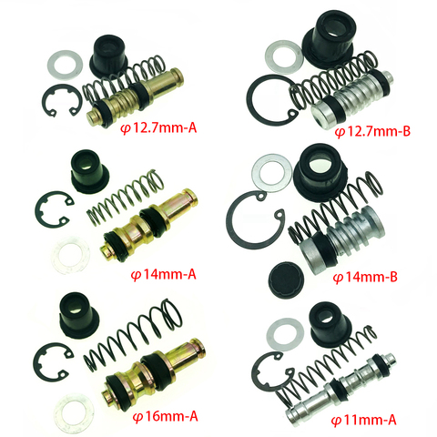 Juego de reparación de émbolo de pistón, Accesorios de reparación de pistón de cilindro maestro, 11mm, 12,7mm, 14mm, 16mm, bomba de freno de embrague de motocicleta ► Foto 1/6