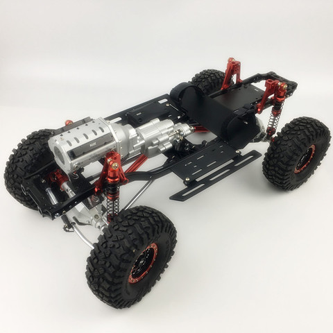 KYX Racing 313mm dos velocidades V8 motor caja de cambios edición Metal chasis marco Kit de actualización para RC orugas coche Axial SCX10 II 90046 ► Foto 1/1