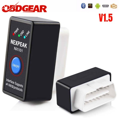 Super Mini Elm327 Bluetooth OBD2 V1.5 Elm 327 V 1,5 OBD 2 diagnóstico del automóvil-herramienta escáner Elm-327 herramienta de diagnóstico automático del adaptador OBDII ► Foto 1/6