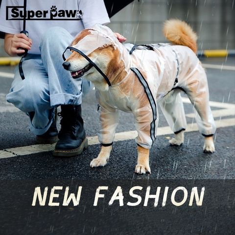 Chubasquero transparente para perros pequeños, medianos y grandes, capa de ropa de lluvia para mascotas, Corgi Shiba Inu Schnauzer Pug, chaqueta impermeable XPC05 ► Foto 1/6