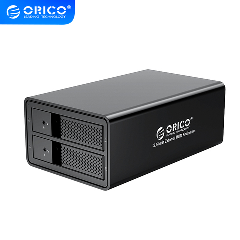 ORICO-estación de acoplamiento HDD RAID, 95 Series 2 bay, 3,5 '', USB3.0 a SATA, carcasa de aluminio HDD, adaptador de corriente de 36W, Funda de disco duro ► Foto 1/6