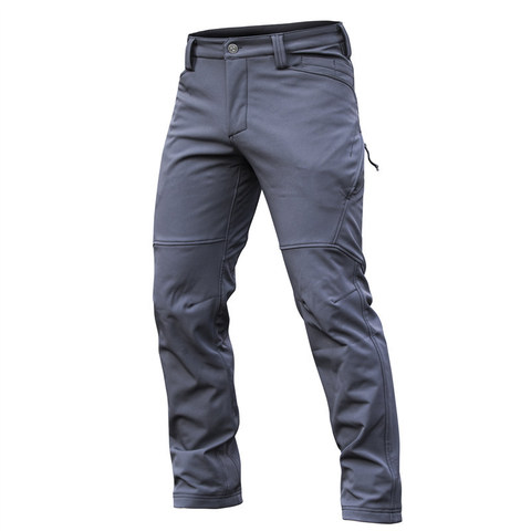 Pantalones tácticos de lana gruesa para hombre, resistente al viento, elásticos, para senderismo al aire libre, para invierno, color negro y gris ► Foto 1/6