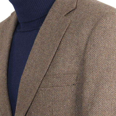 Chaqueta hecha a medida de Tweed para hombre, abrigo marrón de Tweed a medida, capa de espiga s, chaqueta masculina, capa de espiga ► Foto 1/5