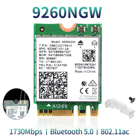 Tarjeta Wifi inalámbrica de red m2 de 2030Mbps, 2,4G/5Ghz para computadora portátil Intel 9260 AC 9260NGW 802.11ac Bluetooth 5,0, Desktop Windows 10 ► Foto 1/5