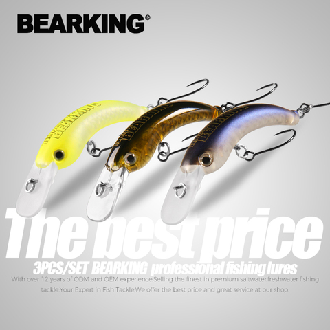 BEARKING 3 uds por conjunto 29mm 42mm Señuelos de Pesca de trucha Mini Crankbait aparejos de pesca Wobbler Minnow manivela Artificial cebo duro ► Foto 1/6