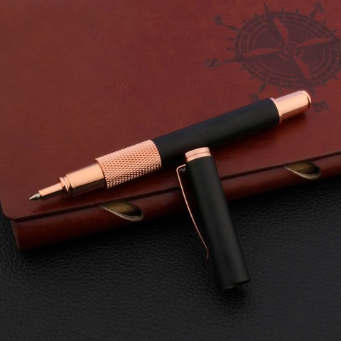 Rollerball-Bolígrafo creativo para estudiantes, bolígrafos de papelería de tinta suiza con firma de 2022 MM, Negro, Rosa y dorado, novedad de 0,5 ► Foto 1/6