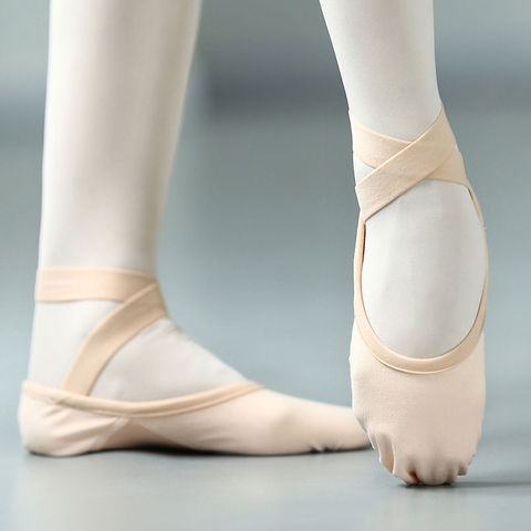 Zapatos de Ballet profesionales de vendaje elástico para mujer, zapatillas de Ballet de malla de lona elásticas, zapatos de baile de punta, bailarinas planas ► Foto 1/6
