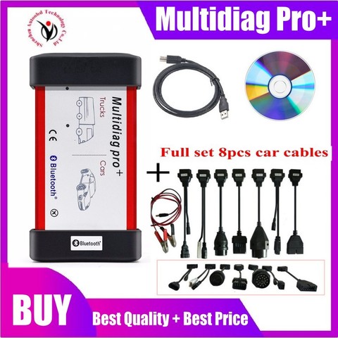 Universal Multidiag Pro + completa 8 Cables VD TCS CDP PRO OBD2 Bluetooth Auto escáner OBDII 2 camiones de herramienta de diagnóstico ► Foto 1/6