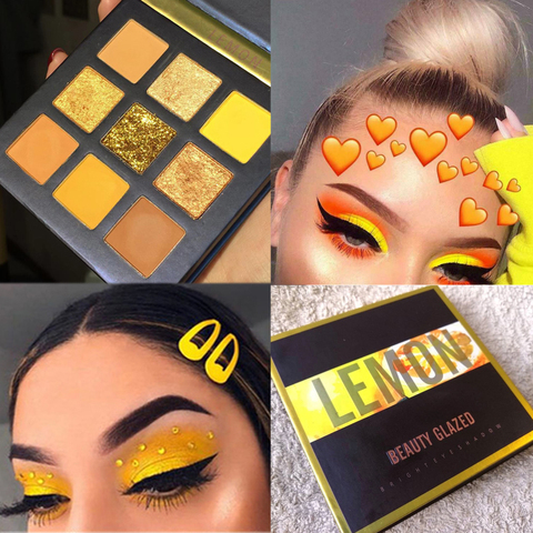 Beauty Glazed-paleta de sombra de ojos, 9 colores, brillo rosa amarillo, sombra de ojos mate, cosméticos paleta de maquillaje, pigmento, sobras ► Foto 1/6