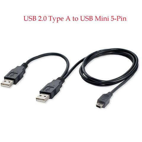 Dual USB 2,0 tipo A USB Mini 5 Pin tipo B x1 Y datos Y Cable de alimentación HJ55 ► Foto 1/6