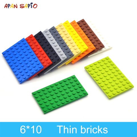 Bloques de construcción de figuras delgadas para niños, DIY, bloques de construcción de figuras finas de 6x10 puntos, 12 colores, educativo, tamaño creativo, Compatible con lego, juguetes para niños, 10 Uds. ► Foto 1/6