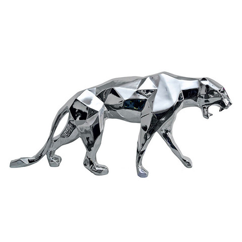 Escultura geométrica de leopardo HHT, estatua de pantera de resina, decoración del hogar, muebles de Plaza comerciales, alta calidad, 70x16x32cm ► Foto 1/6