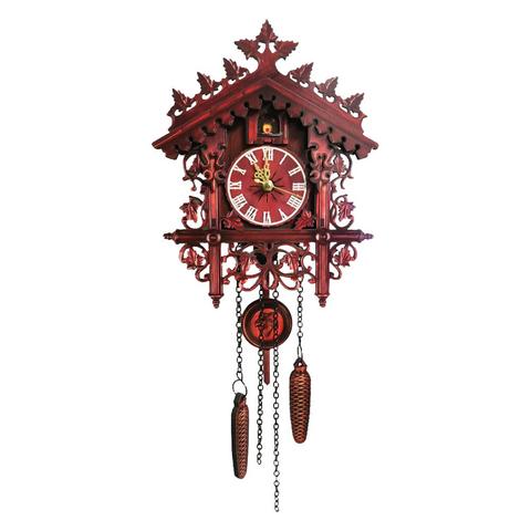 Reloj de cuco Pared de salón reloj negro bosque mano de madera-reloj tallado pájaro Cuco alarma reloj casa día Alarma de tiempo ► Foto 1/6