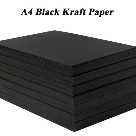 Papel Kraft negro A4 para manualidades, fabricación de tarjetas artesanales, cartón grueso, 180g, 230g, 300g, 400g, 20/50g, Uds., alta calidad ► Foto 1/5