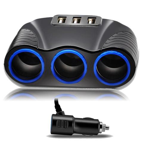 Adaptador de corriente de 3 puertos USB 3.1A para coche, para cigarrillos encendedor, divisor de enchufe, Hub, 12V-24V, para iPad, teléfono inteligente, DVR, GPS ► Foto 1/1