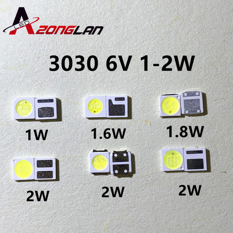 500 Uds 3030 Luz de alta potencia de CHIPS de doble LED 1w 1,5 W 2w 3V-3,6 V 6v lextar JUFEI AOT blanco PT30A66 TV ► Foto 1/6