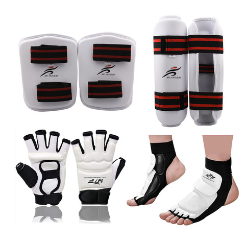 Guantes de Karate para niños y adultos, uniforme de Taekwondo, calentador de piernas, Protector de manos, espinillera profesional, Equipo de Boxeo MMA ► Foto 1/6