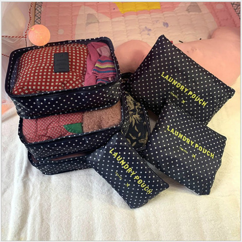 Viajes cubos de embalaje 6 unids/set moda impermeable de gran capacidad bolsos de organización de ropa de almacenamiento paquete hombres Weekender bolsa ► Foto 1/6