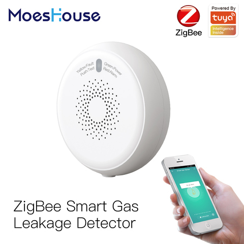 Inteligente ZigBee Gas Detector de fugas Sensor de Combustible Tuya inteligente sistema de alarma de seguridad para el hogar de vida inteligente Tuya App Compatible con control remoto ► Foto 1/6