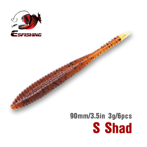 KESFISHING S Shad 6 uds 9cm/3g señuelo de Pesca pescado blando Wobblers de Pesca de carpa de cebo de Pesca de la carpa Pesca FeederKESFISHING ► Foto 1/5