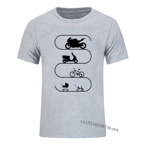 Camiseta clásica de algodón con cuello redondo para hombre, Camiseta con estampado para bicicleta y motocicleta, camiseta de manga corta para verano ► Foto 1/6