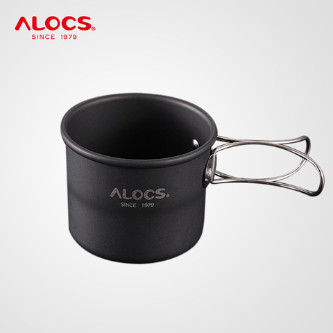 Alocs-taza de agua portátil Mini para acampar, taza de café, taza de té, vaso plegable con mango para viajes, senderismo, mochilero, 150ml, TW-402 ► Foto 1/6