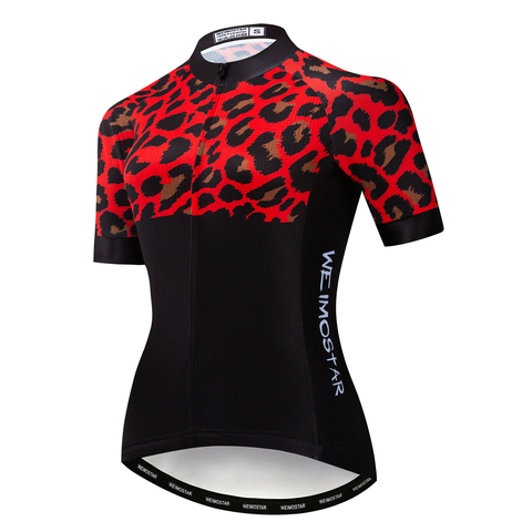 Maillot de ciclismo para mujer, ropa para ciclismo de montaña o carretera, camisas Maillot, color negro y rojo, 2022 ► Foto 1/6