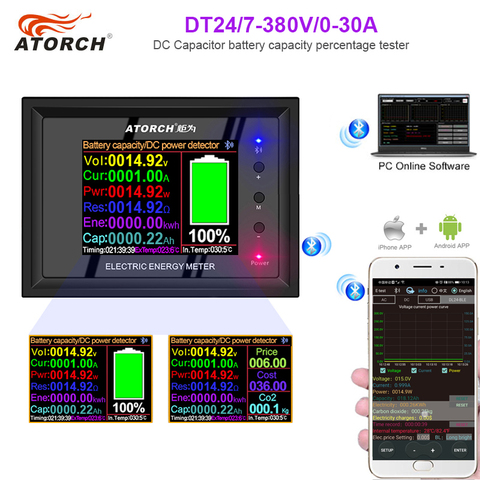 ATORCH-pantalla Digital, fuente de alimentación de CC, voltímetro, amperímetro, probador de capacidad de batería, medidor de potencia de combustible ► Foto 1/6