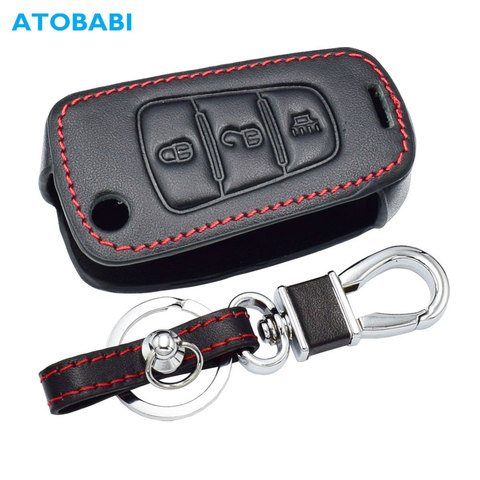 ATOBABI funda de llave de coche de cuero genuino para gran pared Haval Hover H1 H3 H6 H2 H5 C50 C30 3 botones plegable llavero cubierta remota ► Foto 1/6