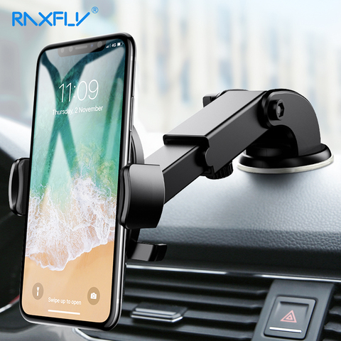 Soporte para teléfono de coche RAXFLY soporte para parabrisas para Samsung S9 Plus S8 S7 360 rotación soporte para coche para iPhone Huawei soporte ► Foto 1/6