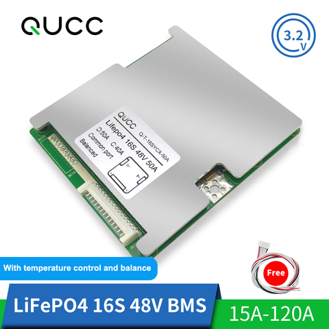 Lifepo4 BMS 16S 48V 18650 equilibrador de 120A 100A 80A 60A 50A 40A 30A 20A Placa de protección de batería de litio eléctrico vehículo Ebike ► Foto 1/6