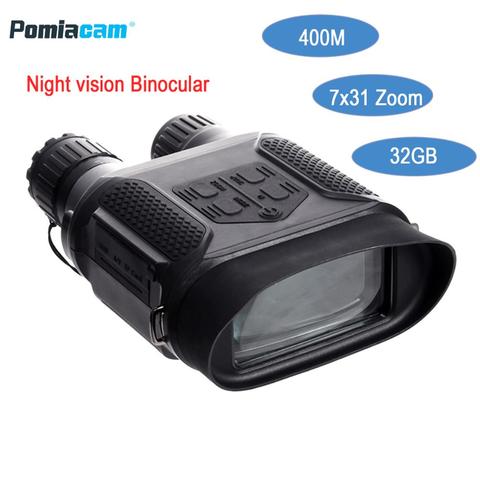 BINOCULAR Digital de visión nocturna NV400B, cámara LED IR, Mini dispositivo de visión nocturna con Zoom 3.5X-7X para cámara de visión nocturna, cámara de 400M, 32GB ► Foto 1/6