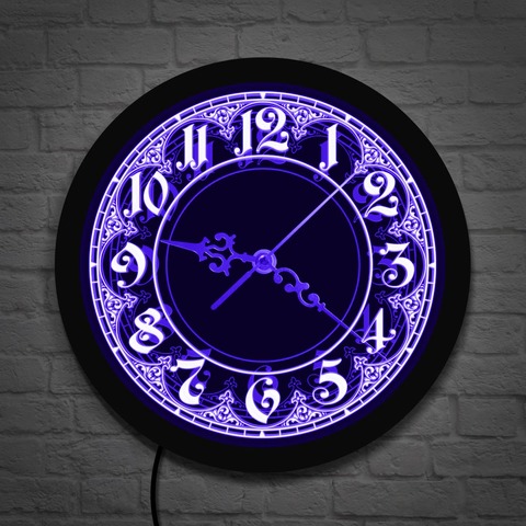 Reloj de pared LED de estilo moderno, con números grandes, decoración del hogar, números árabes, diseño Vintage iluminado, señal de pared Led ► Foto 1/6