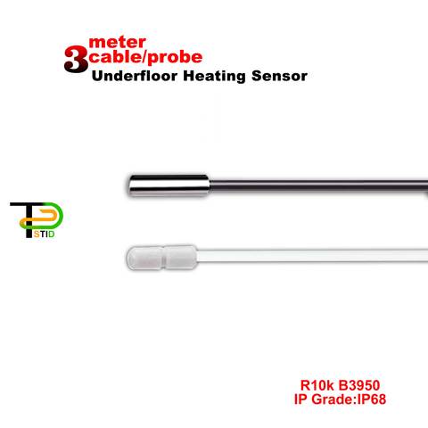 Cable 3M impermeable IP68, interruptor de alimentación, sonda de temperatura, Sensor NTC para termostato de calefacción de suelo, accesorios móviles ► Foto 1/6