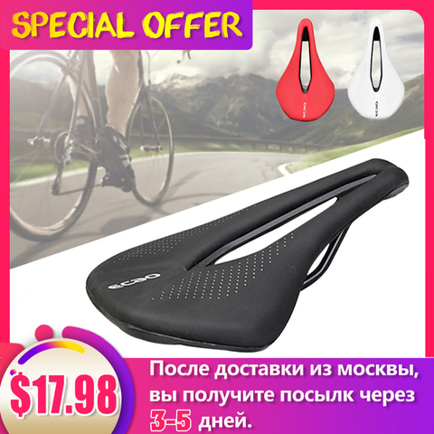 EC90-sillín de bicicleta transpirable, asiento suave de PU, para bicicleta de montaña y carretera, piezas de repuesto ► Foto 1/6