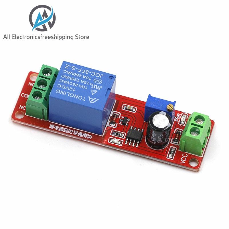 DC 12V temporizador demora relé módulo escudo NE555 temporizador interruptor controlador ajustable módulo 0 a 10 segundos 0 ~ 10 S oscilador del coche ► Foto 1/6