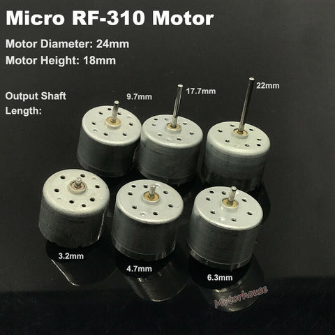 Micro 310 Motor DC 3V 6V 9V/D/V5.9 Micro Mini 24mm huso redondo Motor RF-310T-11400 Motor de 2mm de diámetro del eje juguetes solares DIY ► Foto 1/6