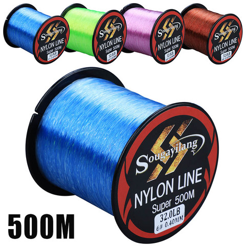 Sougayilang 500M línea de monofilamento de 11-36.3LB Super nailon resistente línea de pesca líder línea hundiendo línea de accesorios de pesca de carpa ► Foto 1/6