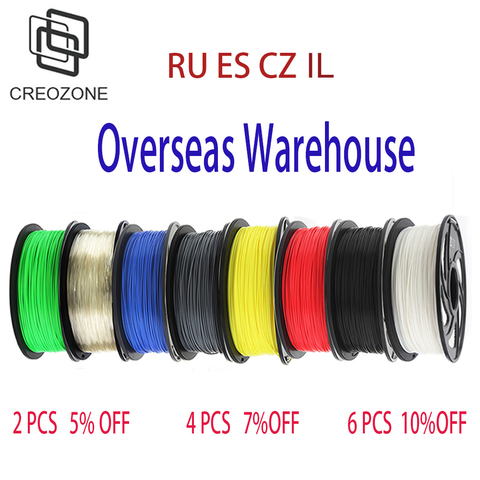 CREOZONE-filamento para impresora 3D, de 1,75mm, 1KG, PLA, Nylon ABS, madera, TPU, PETG, ASA de carbono, PC, filamento de plástico 3D, almacén en el extranjero ► Foto 1/5