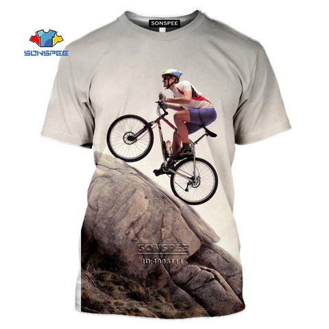 Bicicleta Retro hombres camiseta de 3D bicicleta estampada camiseta Casual de verano de manga corta Camisetas de Hip Hop suave y acogedor gimnasio ropa de Tops ► Foto 1/6