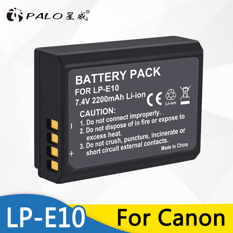 PALO 7,4 V 2200mAh LP-E10 LP E10 LPE10 de batería de la cámara Digital Canon 1100D 1200D 1300D rebelde T3 T5 beso X50 X70 batería L10 ► Foto 1/6