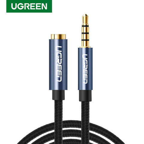 UGREEN-Cable de extensión de Audio auxiliar de 3,5mm, Cable macho a hembra con micrófono, adaptador de Audio estéreo 3,5, Compatible con auriculares PC ► Foto 1/6