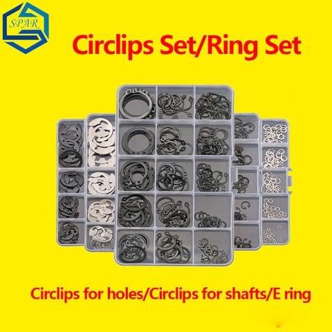Conjuntos de Seeger para agujeros Seeger para ejes Seeger para E combinación de anillos conjunto lavadora tipo C E-tipo de seguridad alicates conjuntos ► Foto 1/6
